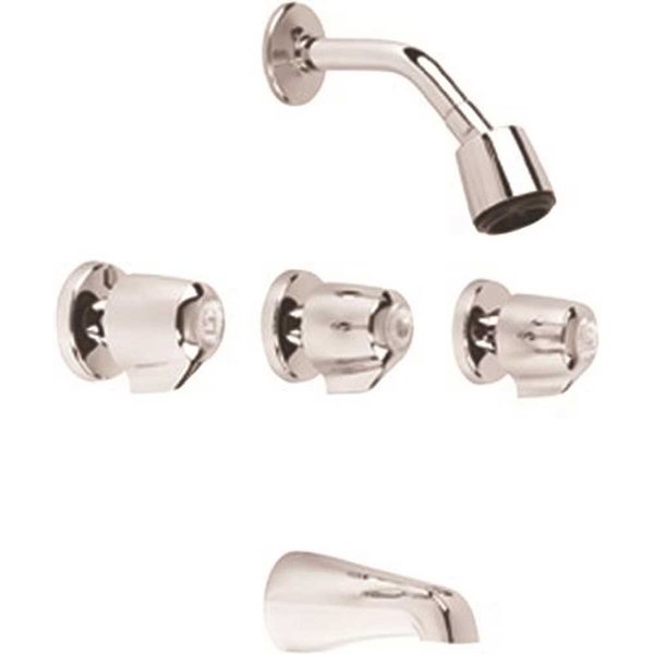 Gerber Plumbing Classics 3-Handle Wall Hung 1-Spray Tub and Shower Faucet in Chrome, Valve Not Included G0048030